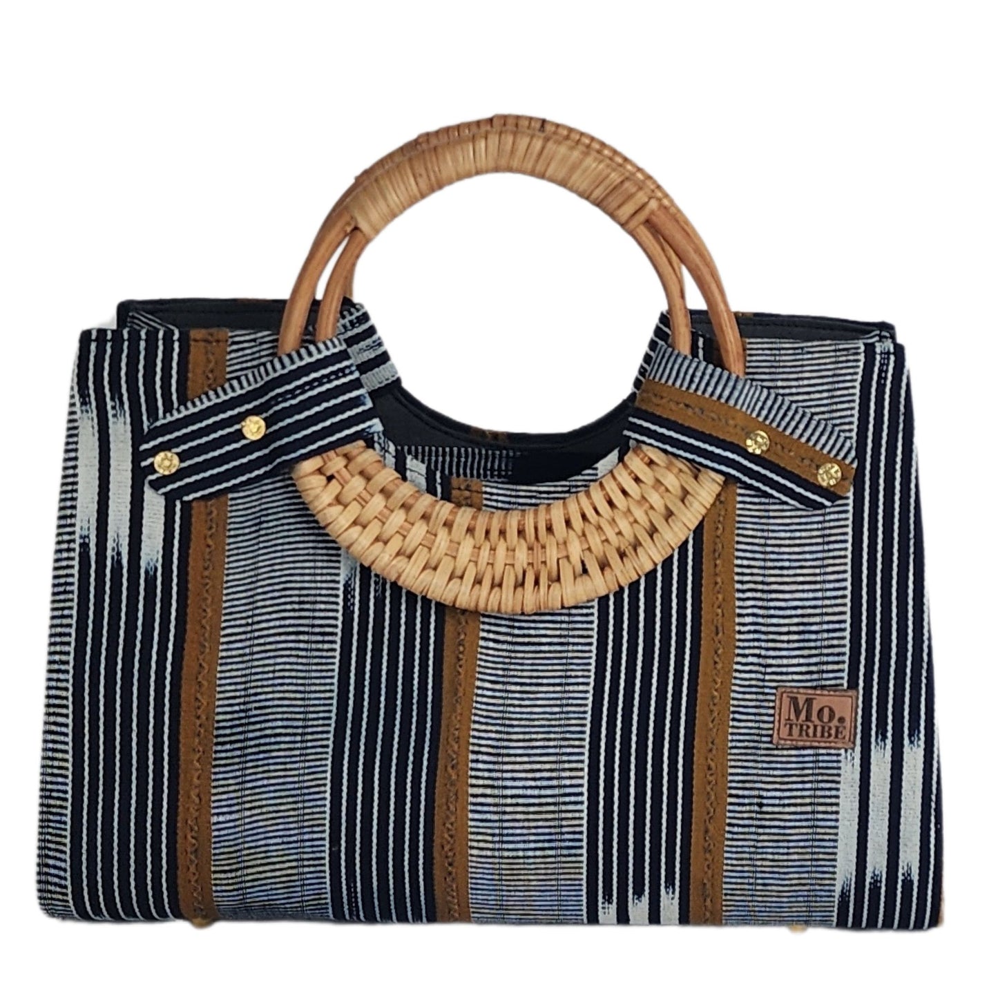 Nasika Mudcloth Tote Handbag _ Blue