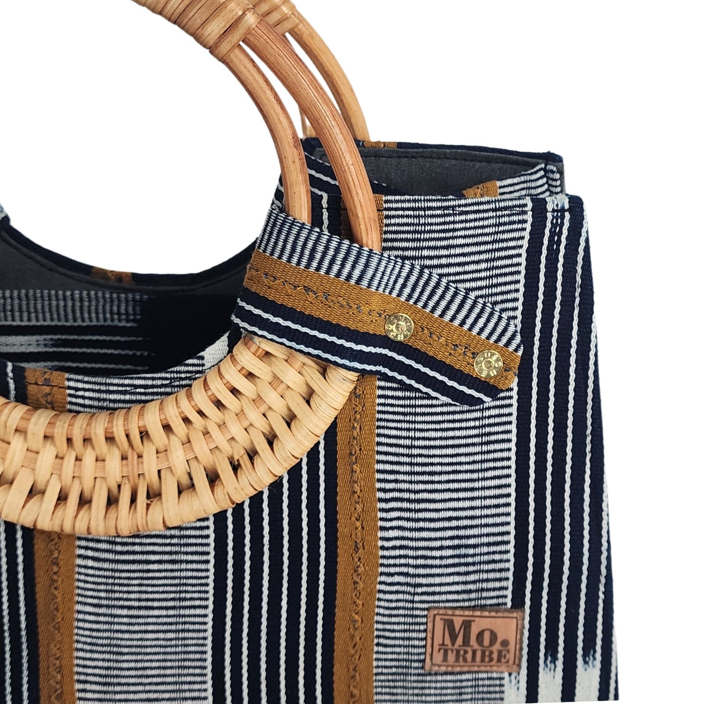 Nasika Mudcloth Tote Handbag _ Blue