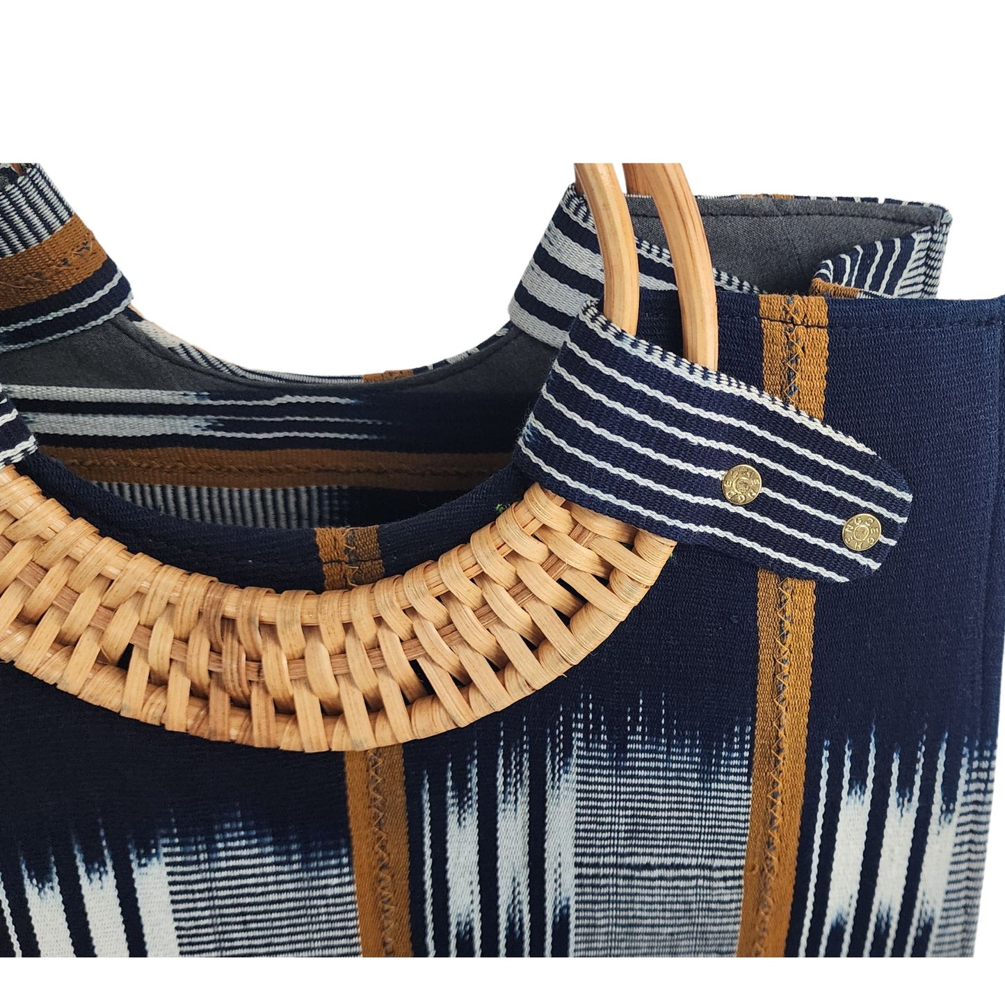 Nasika Mudcloth Tote Handbag _ Blue