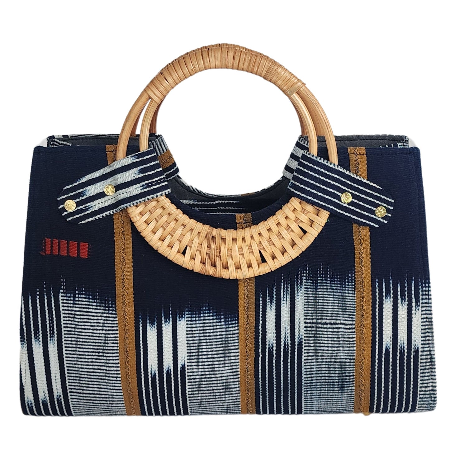 Nasika Mudcloth Tote Handbag _ Blue